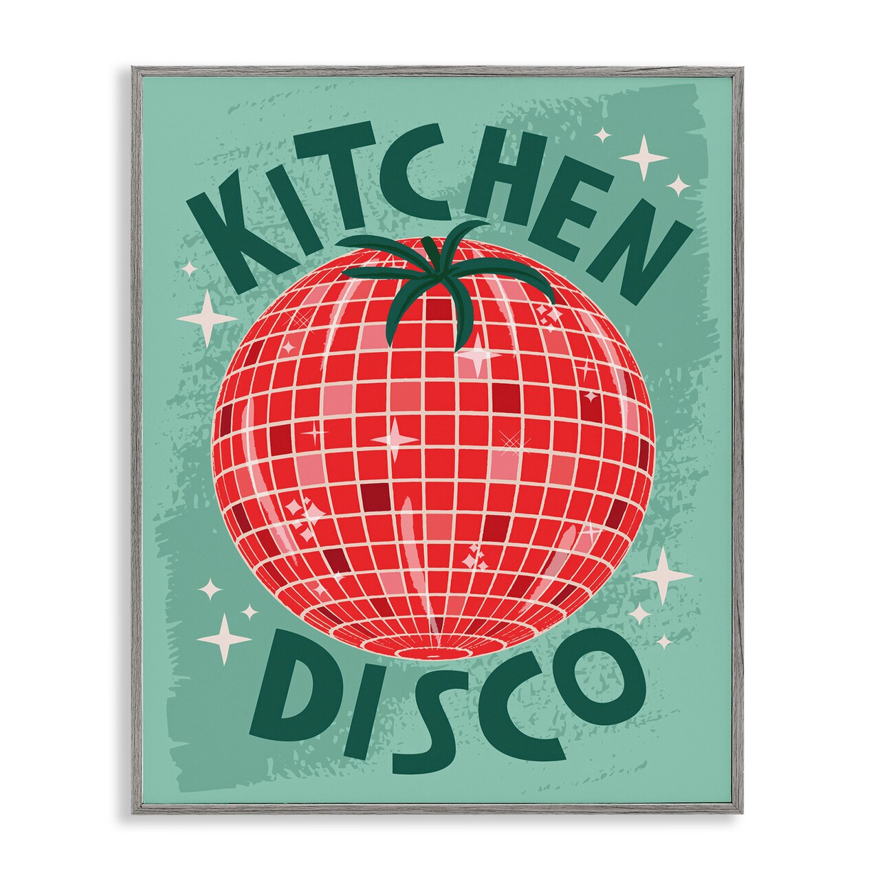 Stupell Industries Kitchen Disco Tomato Framed Giclee Wall Art Design by Lisa Perry Whitebutton